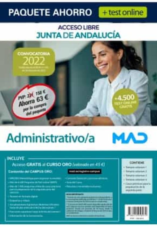 Paquete Ahorro + Test Online Administrativo/a De La Junta De Anda Lucí