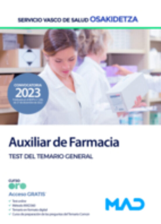 Auxiliar De Farmacia. Test Del Temario General Servicio Vasco De Salud