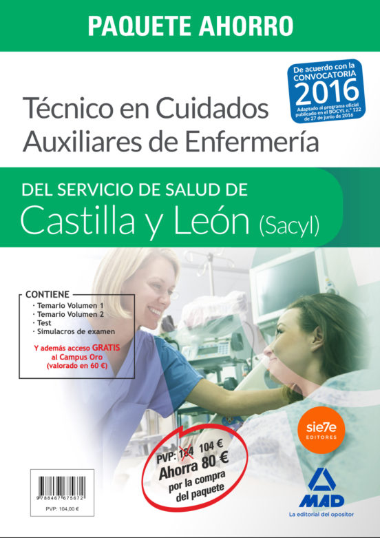 Paquete Ahorro Técnico En Cuidados Auxiliares De Enfermería Del Servic