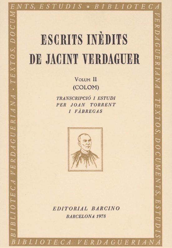 Escrits Inedits De Jacint Verdaguer Tomo 2 Colom