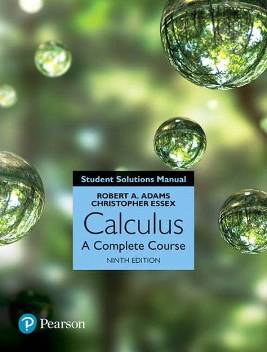 Student Solutions Manual For Calculus: A Complete Course 9/e