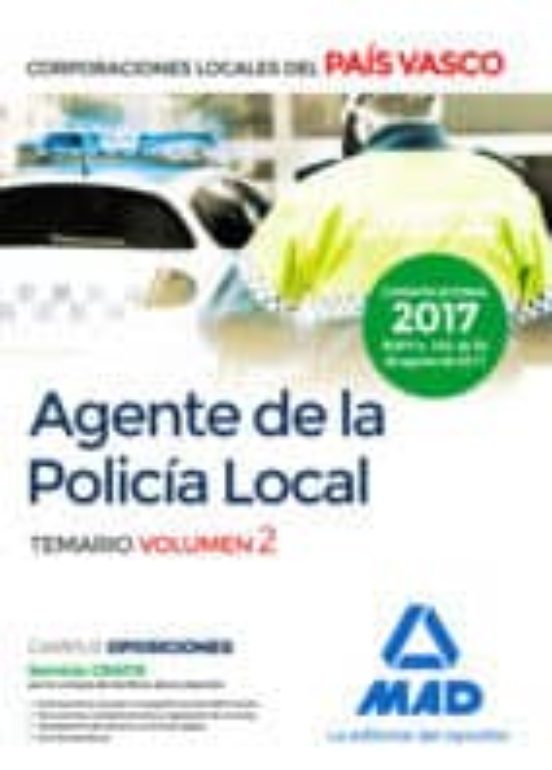 Agente De La Policía Local Del País Vasco. Temario Volumen 2