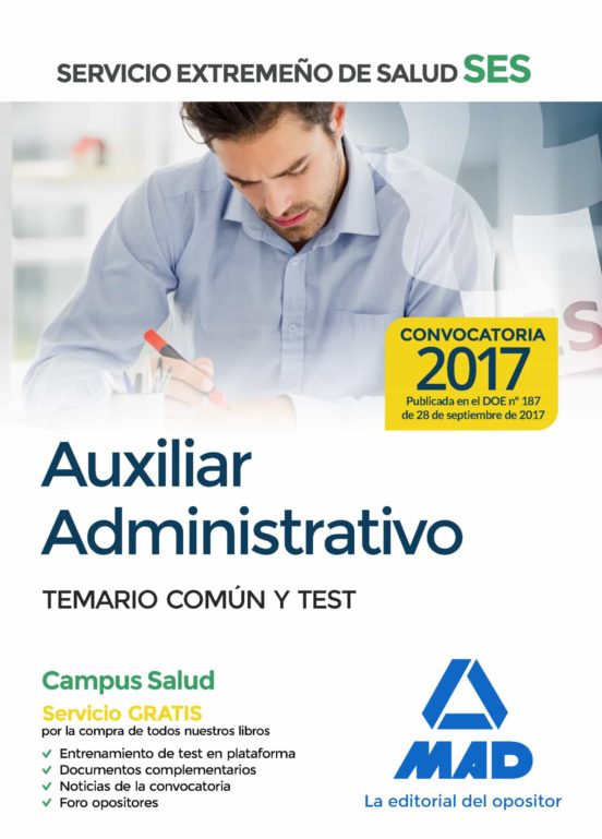Auxiliar Administrativo Del Servicio Extremeño De Salud . Temario Común Y Test