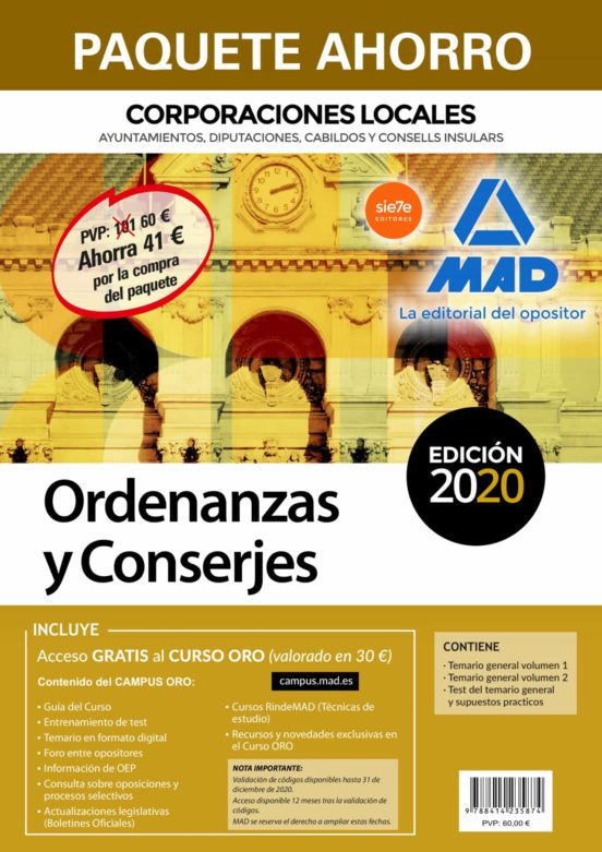 Paquete Ahorro Ordenanzas Y Conserjes De Corporaciones Locales
