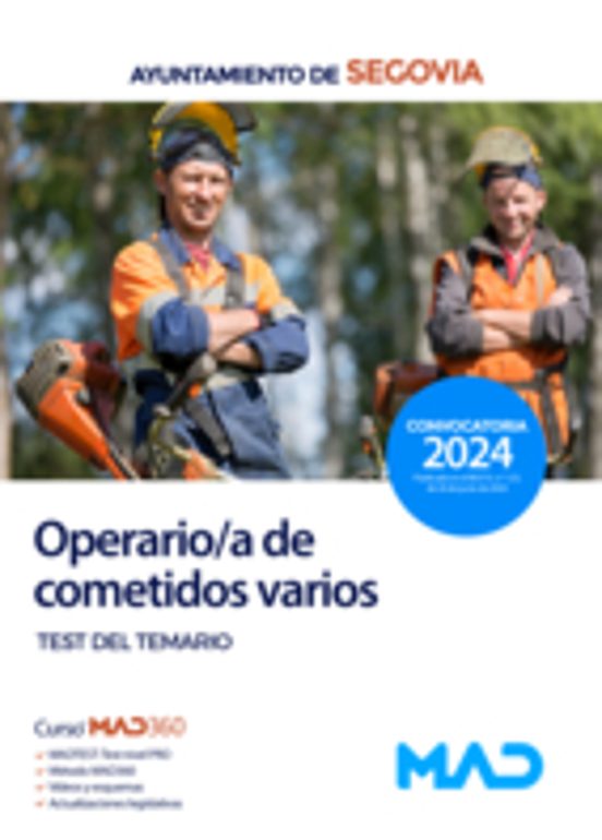 Operario/a De Cometidos Varios. Test Del Temario