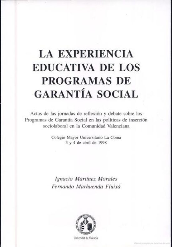 La Experiencia Educativa En Los Programas De Garantía Social