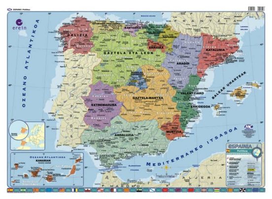 Mapa Politikoa Espainia Euskaraz