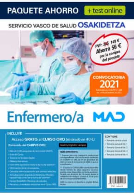 Paquete Ahorro + Test Online Enfermero/a Servicio Vasco De Salud