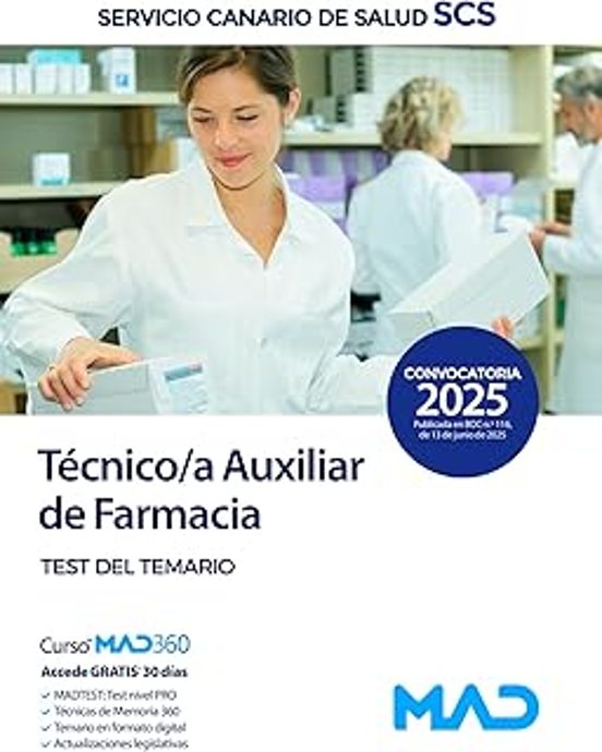 Técnico/a Auxiliar De Farmacia Del Servicio Canario De Salud. Test De Temario