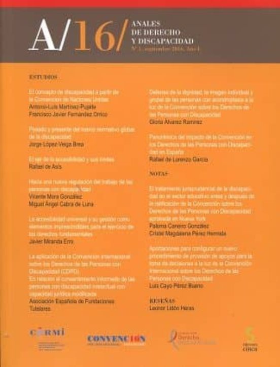 Anales De Derecho Y Discapacidad Nº 1 2016