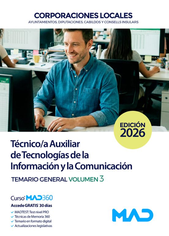 Técnico / a Auxiliar de Tic Corporaciones Locales. Temario Genera L Vo