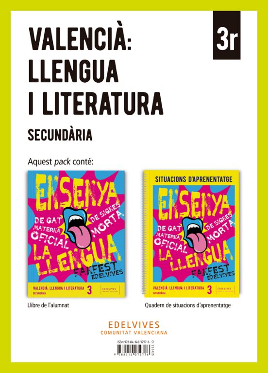 Valencià :Llengua i Literatura 3 Secundària. Llibre de Lalumnat + Quad