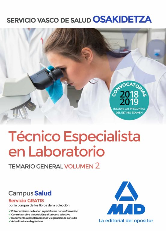 Técnico Especialista En Laboratorio De Osakidetza-Servicio Vasco De Salud. Temario General Volumen 2