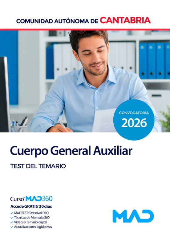 Cuerpo general auxiliar. Test del temario: Comunidad Autónoma de Cantabria