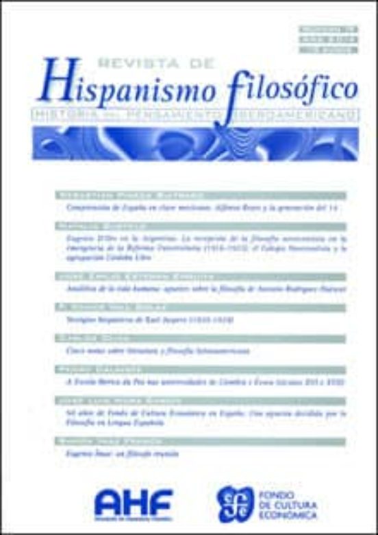 Revista De Hispanismo Filosofico Nº 19 : Historia Del Pensamient