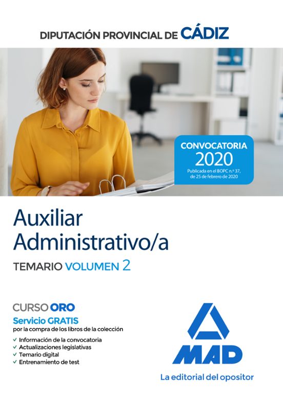 Auxiliar Administrativo/a De La Diputación Provincial De Cádiz. Temario Volumen 2
