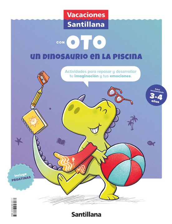 Vacaciones Santillana Con Oto Un Dinosaurio En La Piscina 3/4 Año S Ed