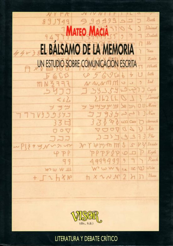 El Balsamo De La Memoria: Un Estudio Sobre Comunicacion Escrita