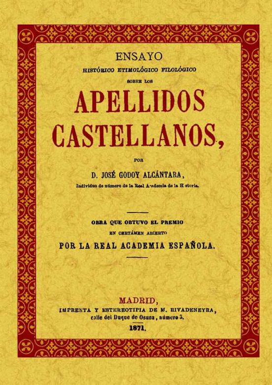 Ensayo Historico Etimologico Filologico Sobre Los Apellidos Caste Llan