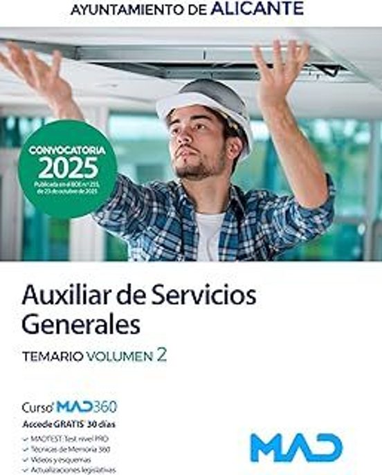 Auxiliar De Servicios Generales Temario Volumen 2 Ayuntamiento De Ali