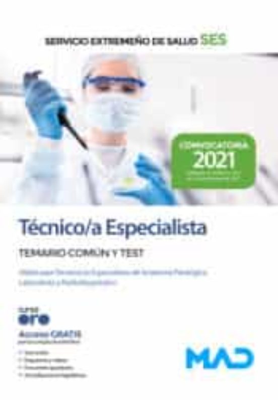 Técnico/a Especialista Del Servicio Extremeño De Salud . Temario Común Y Test