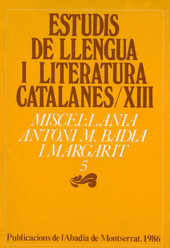 Miscel Lània Antoni M. Badia I Margarit
