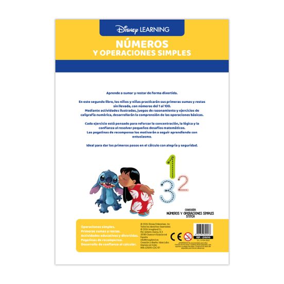 Cuadernos Disney Learning - Numeros Y Operaciones Simples - Stitc H