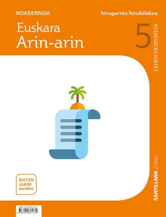 Koadernoa Euskara Arin-arin 3 5ºlh Egiten Jakin Zurekin Euskadi 2019