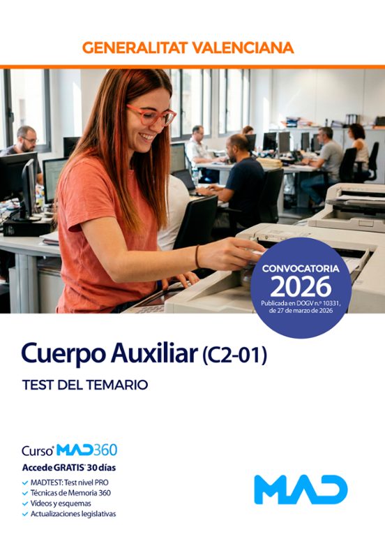 Cuerpo Auxiliar . Generalitat Valenciana. Test Del Temario