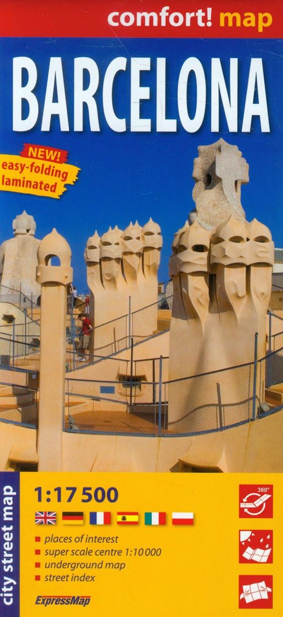 Barcelona Plano Callejero Plastificado: Escala: 1:17.500