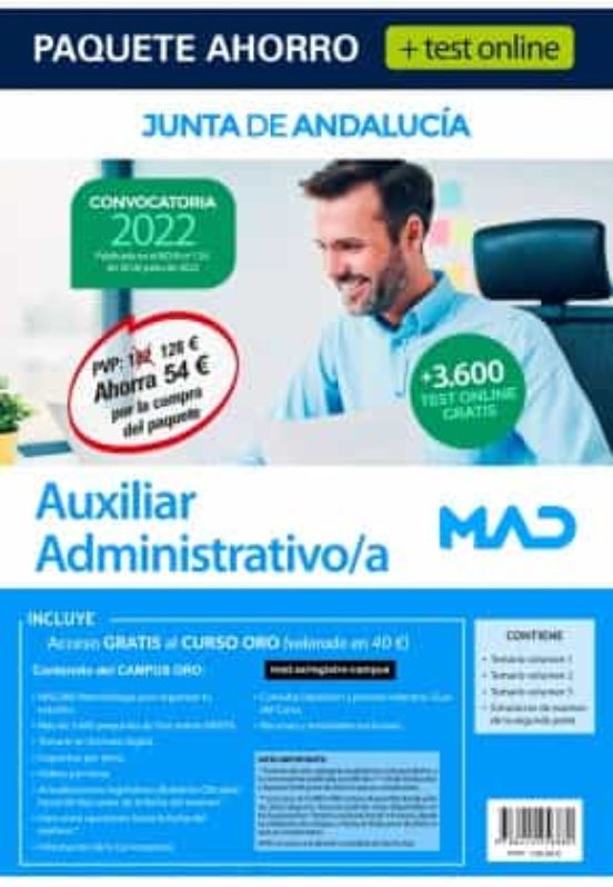Paquete Ahorro + Test Online Auxiliar Administrativo/a