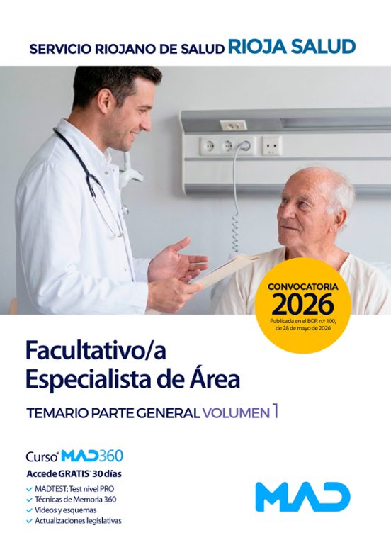 Facultativo/a especialista de área. Servicio Riojano de Salud . Temario parte general. Volumen 1