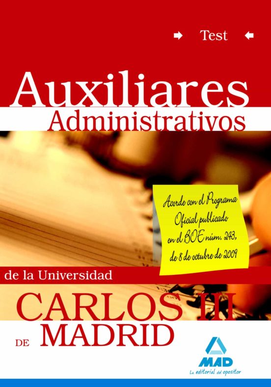 Auxiliar Administrativo Por Parte De La Universidad Carlos Iii. Test