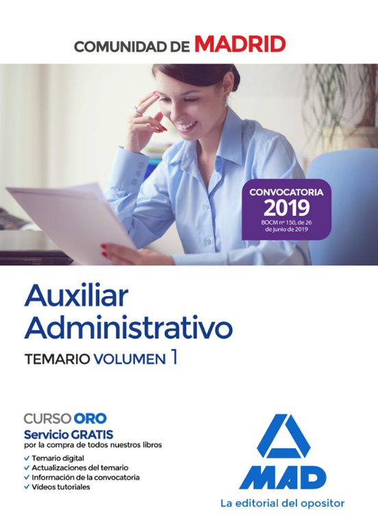 Auxiliar Administrativo De La Comunidad De Madrid. Temario Volumen 1