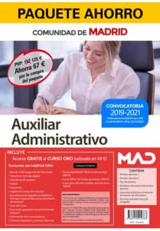 Paquete Ahorro Auxiliar Administrativo. Comunidad Autonoma De Madrid