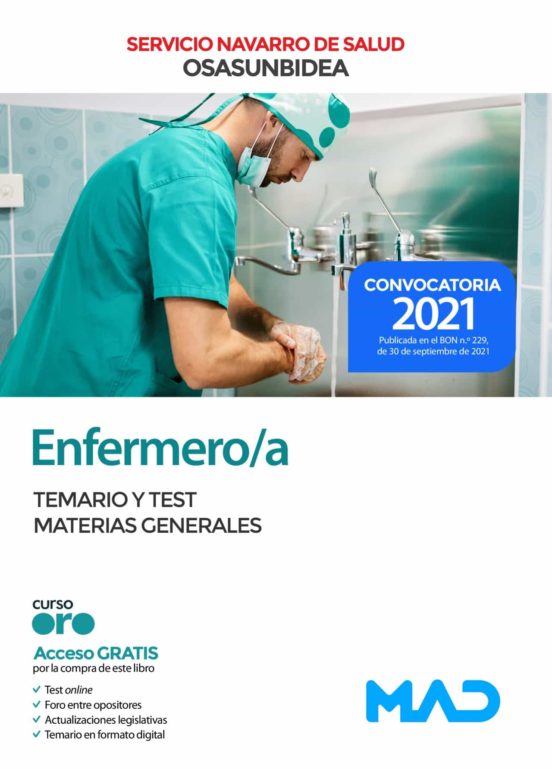 Enfermero/a Del Servicio Navarro De Salud-Osasunbidea. Materias Generales Temario Y Test