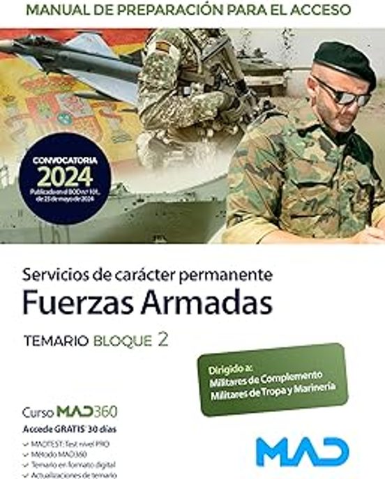 Preparación Para Acceso A Una Relación De Servicios De Carácter Permanente En Las Fuerzas Armadas. Temario Bloque 2