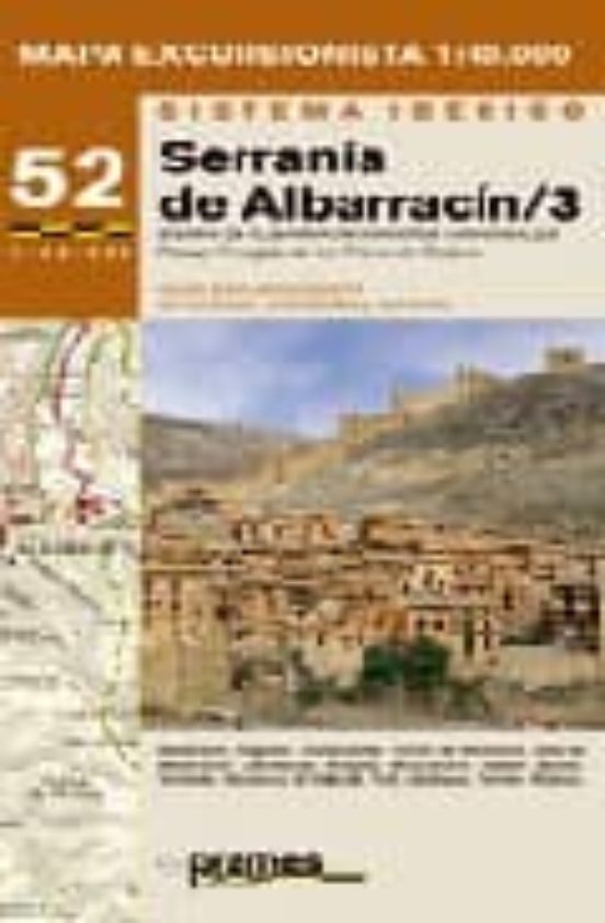 Mapa Excursionista Serrania De Albarracin 3: Sierra De Albarracin Mon