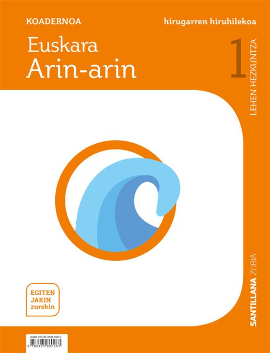 Koadernoa Euskara Arin-arin 3 1ºlh Egiten Jakin Zurekin Euskadi 2019