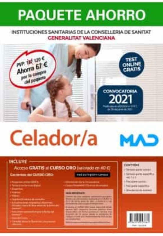 Paquete Ahorro Test Papel Celador/a Conselleria De Sanitat Generalitat