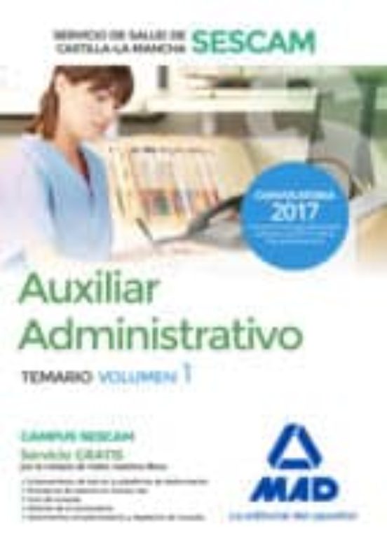 Auxiliar Administrativo Del Servicio De Salud De Castilla-La Mancha . Temario Volumen 1