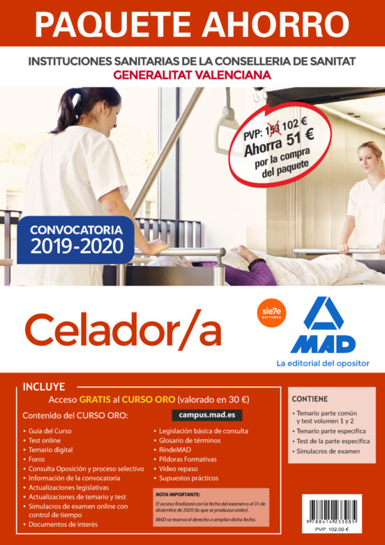 Paquete Ahorro Celador/a de Instituciones Sanitarias de la Consel Leri