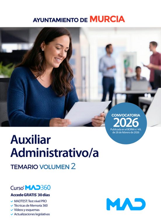 Auxiliar Administrativo/a. Ayuntamiento De Murcia. Temario Volume N 2