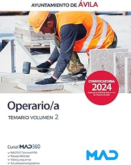 Operario/a Del Ayuntamiento De Ávila. Temario Vol. 2