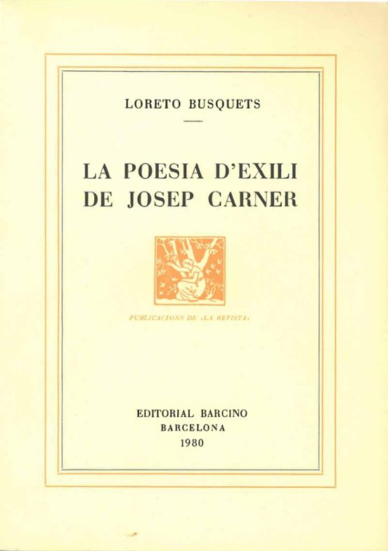 Poesia D Exili De Josep Carner La