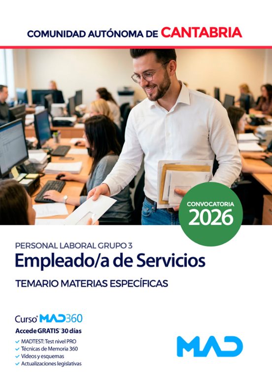 Empleado de Servicios . Comunidad Autónoma de Cantabria. Temario de materias específicas