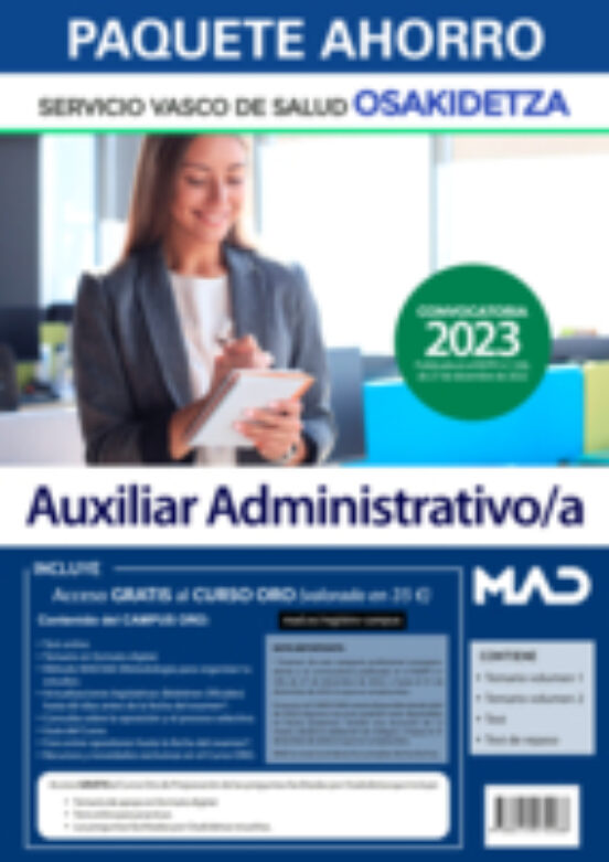 Paquete Ahorro Auxiliar Administrativo/a Servicio Vasco De Salud