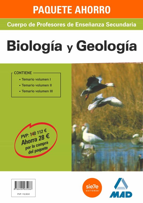 Paquete Ahorro Biología Y Geología Cuerpo De Profesores De Enseñanza S
