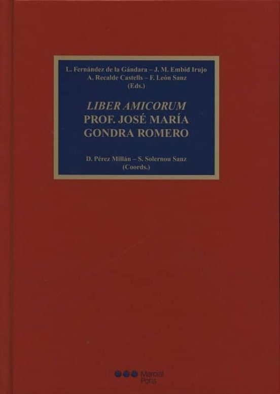 Liber Amicorum Prof. José María Gondra Romero