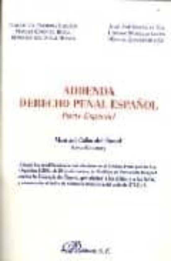 Addenda: Derecho Penal Español: Parte Especial